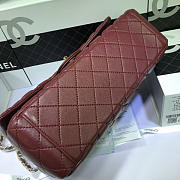 CHANEL 1112 Maroon Red Size 33cm Lambskin Leather Flap Bag With Gold / Silver Hardware - 6