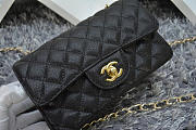 CHANEL 1112 Black Size 20cm Caviar Leather Flap Bag With Gold / Silver Hardware - 4