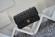 CHANEL 1112 Black Size 20cm Caviar Leather Flap Bag With Gold / Silver Hardware - 3