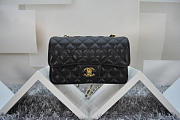 CHANEL 1112 Black Size 20cm Caviar Leather Flap Bag With Gold / Silver Hardware - 2