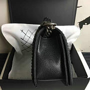 Chanel Grained Calfskin Boy Bag with Top Handle Black A14041 VS03895 - 6