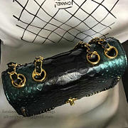 Chanel Snake Leather Flap Shoulder Bag Green A98774 VS00273 - 4