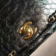 Chanel Snake Leather Flap Shoulder Bag Green A98774 VS00273 - 3