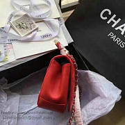 Chanel Lambskin Flap Bag with Top Handle Red A93752 VS09681 - 5