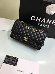 CHANEL 1112 black medium size 2.55 lambskin Leather Flap Bag with Gold/Silver Hardware - 5