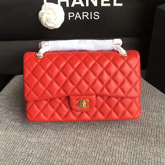 Fashion Classic Chanel Lambskin Flap Shoulder Bag Red A01112 VS00699 - 1