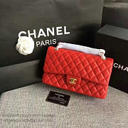 Fashion Classic Chanel Lambskin Flap Shoulder Bag Red A01112 VS00699 - 5