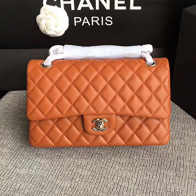 Classic Chanel Lambskin Flap Shoulder Bag Orange A01112 VS04951 - 1