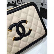 Chanel CC Filigree Vanity Case Bag Beige Grained Calfskin A93343 VS07581 - 6