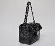 CHANEL 1112 Black Lambskin Leather Flap Bag With Silver Hardware - 5