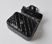 CHANEL 1112 Black Lambskin Leather Flap Bag With Silver Hardware - 6