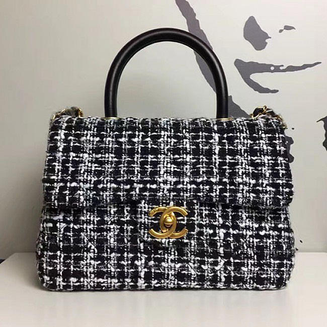 Designer Chanel Tweed Top Handle Bag A13042 VS00035 - 1