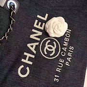 Chanel Navy Blue Canvas Large Deauville Shopping Bag A68046 VS01592 - 2