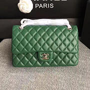 Classic Chanel Lambskin Flap Shoulder Bag Green A01112 VS04940 - 1