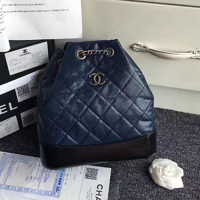 Chanel Chanels Gabrielle Backpack Blue and Black A94485 VS09477 - 1