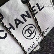 Chanel White Canvas Large Deauville Shopping Bag A68046 VS08728 - 6