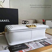 Chanel Chevron Medium Boy Bag White A67086 VS08105 - 6