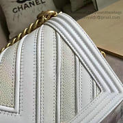 Chanel Chevron Medium Boy Bag White A67086 VS08105 - 4