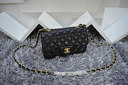 CHANEL 1112 Black Size 20cm Lambskin Leather Flap Bag With Gold / Silver Hardware - 6