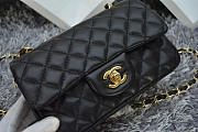 CHANEL 1112 Black Size 20cm Lambskin Leather Flap Bag With Gold / Silver Hardware - 3