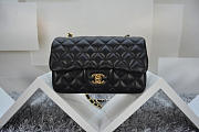 CHANEL 1112 Black Size 20cm Lambskin Leather Flap Bag With Gold / Silver Hardware - 2