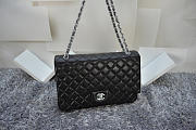 CHANEL 1112 Black Size 33cm Lambskin Leather Flap Bag With Gold / Silver Hardware - 6