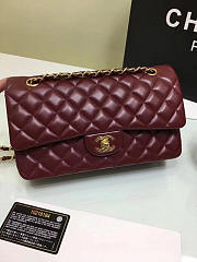 CHANEL 1112 Wine Red Medium Size 2.55 Lambskin Leather Flap Bag With Gold/Silver Hardware - 3