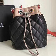 Top Chanel Small Drawstring Bag in Black Lambskin and Resin A93730 VS06460 - 3