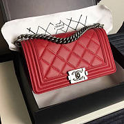 Chanel Large Quilted Calfskin Boy Bag Red A14042 VS09730 - 1