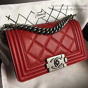 Chanel Large Quilted Calfskin Boy Bag Red A14042 VS09730 - 5