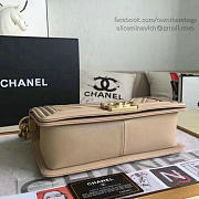 Chanel Chevron Medium Boy Bag Beige A67086 VS03308 - 6