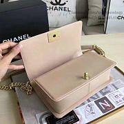 Chanel Chevron Medium Boy Bag Beige A67086 VS03308 - 4