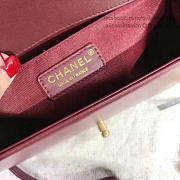 Designer Chanel Chevron Medium Boy Bag Burgundy A67086 VS06664 - 2