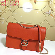 Gucci GG Flap Shoulder Bag On Chain Orange 510303 - 3