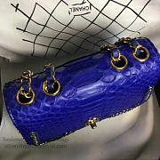 Chanel Snake Leather Flap Shoulder Bag Blue A98774 VS07583 - 4