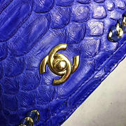 Chanel Snake Leather Flap Shoulder Bag Blue A98774 VS07583 - 3