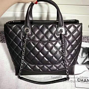 Chanel Quilted Lambskin Shopping Tote Bag Black 260301 VS02839 - 6