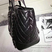 Chanel Quilted Lambskin Shopping Tote Bag Black 260301 VS02839 - 5