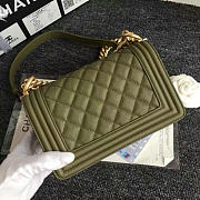 Chanel Green Quilted Caviar Small Boy Bag A67085 VS06103 - 5