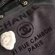 Chanel Canvas and Sequins Cubano Trip Deauville Shopping Bag Black A66941 VS08548 - 6