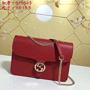 Gucci GG Flap Shoulder Bag On Chain Red 510303 - 1