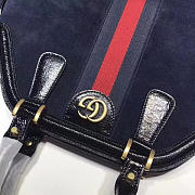 GUCCI RE(BELLE) SUEDE MEDIUM TOP HANDLE BAG ‎516459 NAVY BLUE 2018 - 6