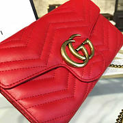 Gucci GG Marmont Matelassé Leather Super Mini Bag, Red - 6