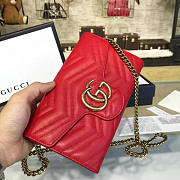 Gucci GG Marmont Matelassé Leather Super Mini Bag, Red - 3