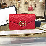 Gucci GG Marmont Matelassé Leather Super Mini Bag, Red - 2