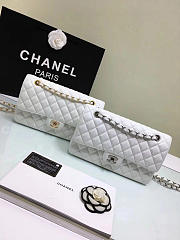 CHANEL 1112 White Large 2.55 Calfskin Leather Flap Bag with Gold Hardware - 4