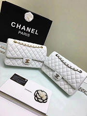 CHANEL 1112 White Large 2.55 Calfskin Leather Flap Bag with Gold Hardware - 3