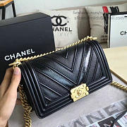 Chanel Chevron Medium Boy Bag Black A67086 VS00849 - 5