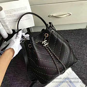 Chanel Stud Calfskin Bucket Bag Black A93598 VS08022 - 2