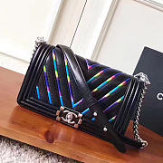 Chanel Multicolor Chevron Medium Boy Bag Black A67086 VS08027 - 1